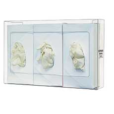 Glove Box Dispenser Triple Narrow PETG Plastic GP-073 - Clear GP-073