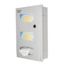 Semi-Recessed Face Mask & Tissue Dispenser Powder-Coated Steel RE302-0012 - Beige RE302-0012