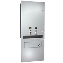 American Specialties [04684-TM-25] Recessed Sanitary Napkin/Tampon Vendor With Disposal ASI-04684-TM-25