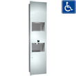 American Specialties [64673] SIMPLICITY™ Three-In-One Unit Recessed Combination Paper Towel, Dispenser, Auto Hand Dryer & Waste Receptacle ASI-64673