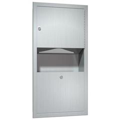 American Specialties [0462-AD-9] Traditional™ Surface Mounted Stainless Steel C-Fold/Multi-Fold Paper Towel Dispenser &amp; Waste Receptacle Combination Unit - Satin Finish