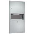 American Specialties [0462-AD-9] Traditional™ Surface Mounted Stainless Steel C-Fold/Multi-Fold Paper Towel Dispenser & Waste Receptacle Combination Unit - Satin Finish ASI-0462-AD-9