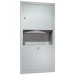 American Specialties [0462-AD] Traditional™ Recessed Stainless Steel C-Fold/Multi-Fold Paper Towel Dispenser & Waste Receptacle Combination Unit - Satin Finish ASI-0462-AD