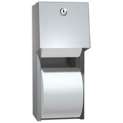 American Specialties [0030] Stainless Steel Surface Mounted Dual Roll Toilet Tissue Dispenser - 5 1/4" Roll Diameter