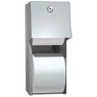 American Specialties [0030] Stainless Steel Surface Mounted Dual Roll Toilet Tissue Dispenser - 5 1/4" Roll Diameter