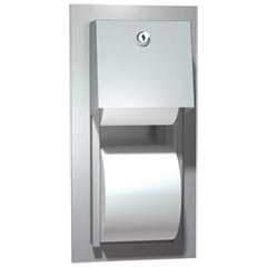 American Specialties [0031] Stainless Steel Recessed Dual Roll Toilet Tissue Dispenser - 5 1/4" Roll Diameter
