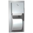 American Specialties [0031] Stainless Steel Recessed Dual Roll Toilet Tissue Dispenser - 5 1/4" Roll Diameter