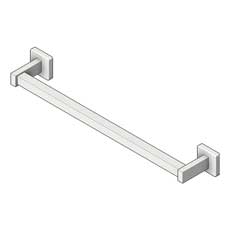 American Specialties [7360-24S] Surface Mounted Stainless Steel Towel Bar - Square Bar - Satin Finish - 24" Long