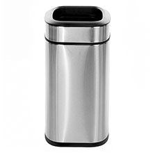 Alpine Industries 10 L / 2.6 Gal Stainless Steel Slim Open Trash Can, Brushed Stainless Steel ALP-470-10L
