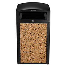 40-Gallon Outdoor Trash Container with Stone Panels ALP-471-40-STO