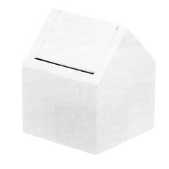 HOSPECO [2201] Metal Double Entry Swing Top Floor Sanitary Napkin Disposal Receptacle - White