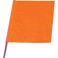 Cortina All-Weather Traffic Flag 18 x 18 in. w/ 24 in. Dowel - Fluorescent Orange 032293417CSP