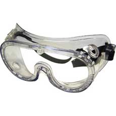MCR Safety Protective Goggles Ventless Rubber Strap Anti-Fog - Clear 2237RC