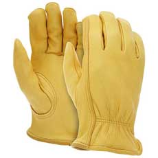 (12) MCR Safety Select Grade Grain Deerskin Leather Drivers Large - Yellow 3501LMG