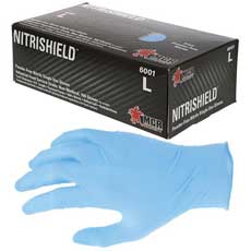 (10/100) MCR Safety NitriShield Disposable Nitrile Gloves Powder-Free X-Large - Blue 6001XLMG