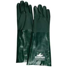 (12) MCR Safety Premium Grade Supported PVC Gloves 18 in. Gauntlets Large - Green 6418MG