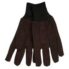 (12) MCR Cotton Jersey Gloves Clute Pattern Knit Wrists Cotton/Poly Small - Brown 7102MG