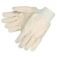 (12) MCR Safety Cotton Canvas Gloves Large - White 8200MG