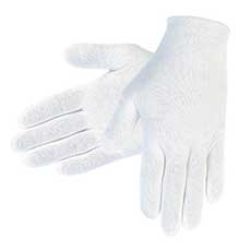 (12) MCR Safety Cotton Inspector Gloves Large - White 8600CMG