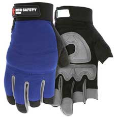 MCR Safety Mechanics 3 Fingerless Padded Palm Gloves Medium - Blue/Black 902MMG