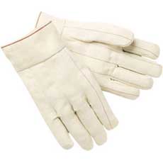 (12) MCR Nap-Out Double Palm Gloves 2-1/2 in. Plasticized Band Cuffs - Natural 9118BMG