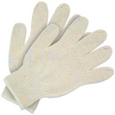 (12) MCR Safety Heavy Weight String Knit Gloves 100% Cotton Large - Natural 9506LMMG