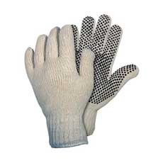 (12) MCR Safety Economy Weight PVC Coated String Knit Gloves Large - Natural 9658LMG