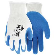 (12) MCR Safety NXG Dipped Gloves Medium - White/Blue 9680MMG