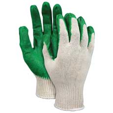 (12) MCR Safety Industry Standard Gloves Large - Natural/Green 9681LMG