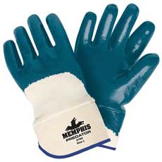 (12) MCR Predator Nitrile Gloves Palm Coated CE EN388 4232 ANSI Cut A2 Large - Blue 9760MG