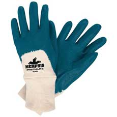 (12) MCR Safety Predalite Supported Nitrile Gloves Palm Coated Large - Natural/Blue 9780LMG
