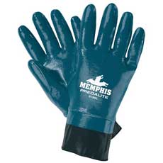 (12) MCR Safety Predalite Supported Nitrile Gloves Fully Coated - Natural/Blue 9786LMG