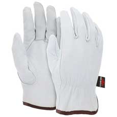 (12) MCR Safety Premium Grain Goatskin Leather Drivers X-Large - White 3611XLMG
