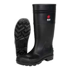 MCR Safety 14 in. PVC Boots Plain Toe Size 10 - Black PBP12010RC