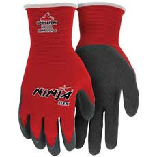 MCR Safety Ninja Flex Gloves Large - Red/Gray N9680LMG