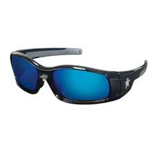 MCR Safety Swagger Eyewear Black Frame, Blue Diamond Mirror Lens SR118BC