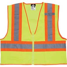 MCR Safety Luminator Class 2 Two-Tone Mesh Vest Large - Lime WCCL2LLRC