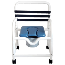 Mor DNE-385-3TWL-HA Infection Control Hygienic Access Shower Commode Chair 22 in. W DNE-385-3TWL-HA