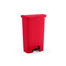 Rubbermaid Streamline Step-On Resin Front Step Container 13 Gallon Capacity - Red RCP1883566