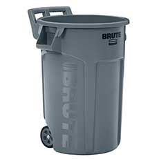 Rubbermaid Vented Wheeled Brute Container, Resin 44 Gallon Capacity - Gray RCP2131929