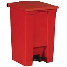 Rubbermaid Legacy Step-On Waste Container Plastic 12 Gallon Capacity - Red RCP6144RED