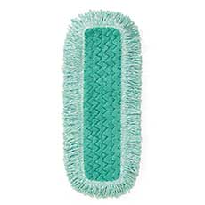 Rubbermaid Commercial Hygen 18 in. Microfiber Dust Pad, Fringe - Green RCPQ418GN