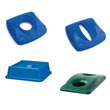 Recycling Container Tops, Lids: Paper Products, Soda Cans, Water Bottle & Plastic Container Receptacle Lids