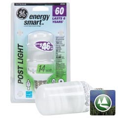 GE Energy Smart™ Compact Fluorescent (CFL) Outdoor Post &amp; Lamp Light Bulb - 14 Watt