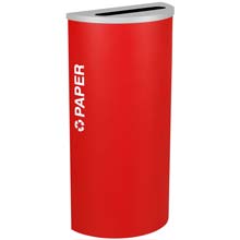 Ex-Cell RC-KDHR-P-RBX Paper Recycling Receptacle Bin Container - 8 Gal - Red EXC-RC-KDHR-P-RBX     