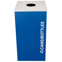 Ex-Cell RC-KDSQ-C-RYX Cans & Bottles Recycling Receptacle Rectangual Container - 24 Gal - Blue EXC-RC-KDSQ-C-RYX     