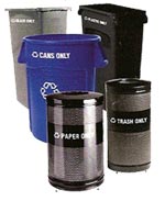 Rubbermaid [256S] Color-Coded & Word Recycling Label Sticker Kit - 22 Labels