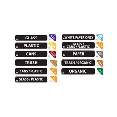 Rubbermaid [256S] Color-Coded &amp; Word Recycling Label Sticker Kit - 22 Labels