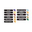 Rubbermaid [256S] Color-Coded & Word Recycling Label Sticker Kit - 22 Labels RCP256S