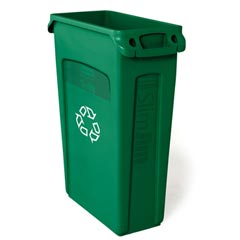 Rubbermaid [3540-07] Slim Jim® Recycling Container w/ Venting Channels - 23 Gallon - Green
